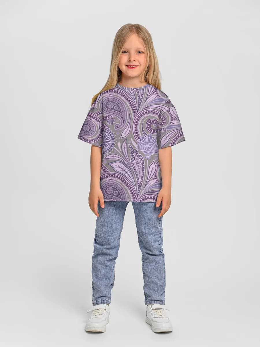 Girls' oversized cotton T-shirt