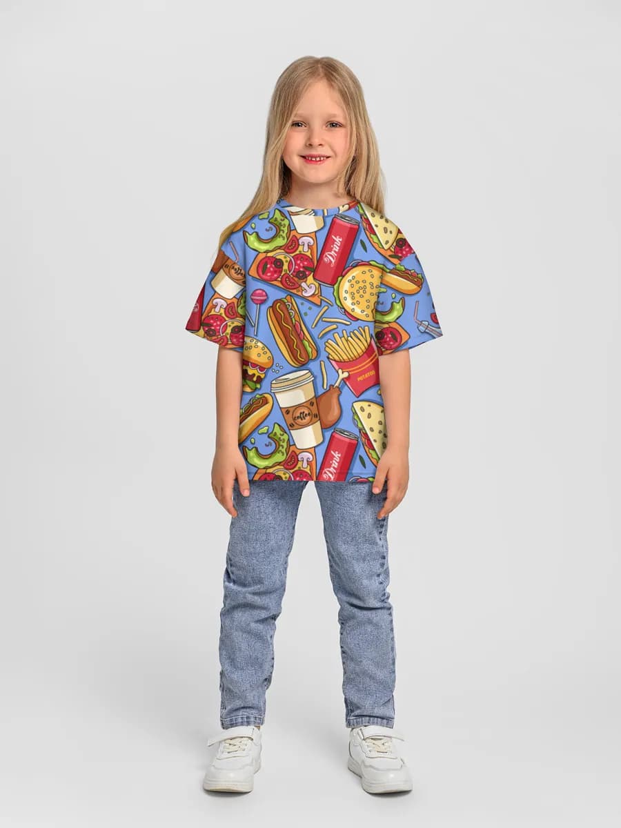 Oversized Baumwoll-T-Shirt Mädchen