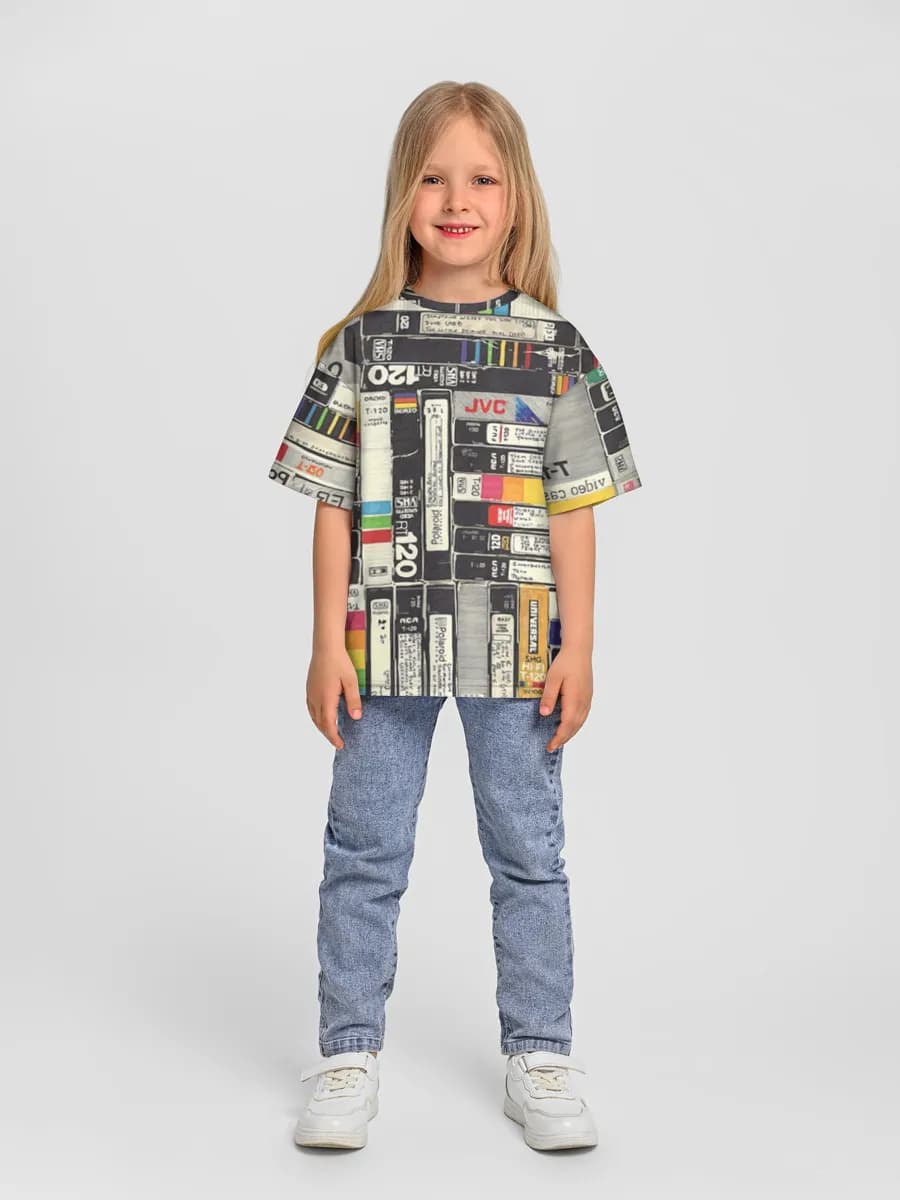 Girls' oversized cotton T-shirt
