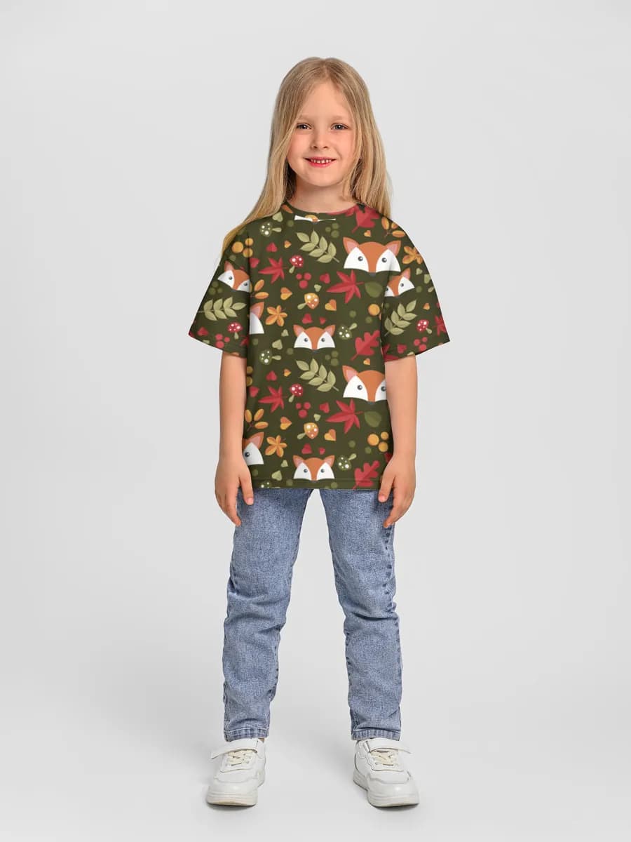 Girls' oversized cotton T-shirt