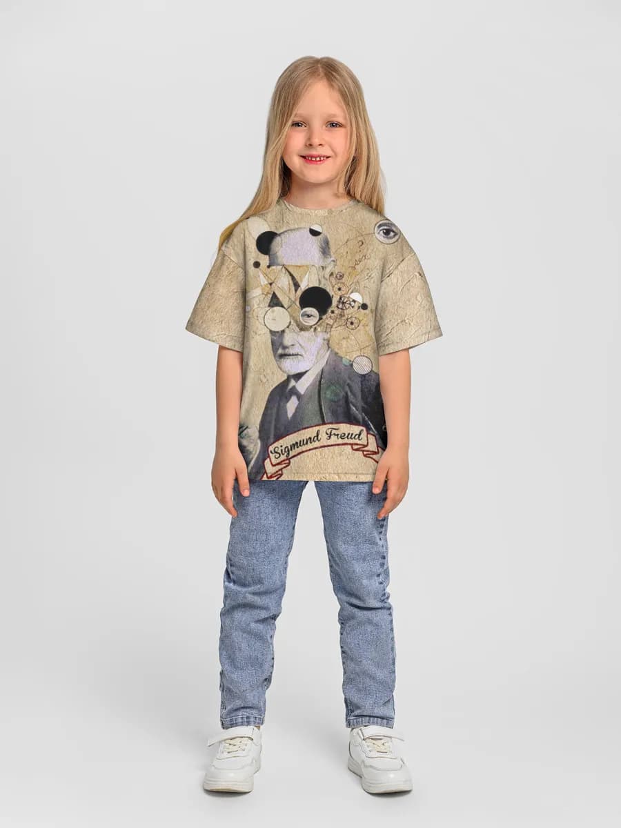 Girls' oversized cotton T-shirt
