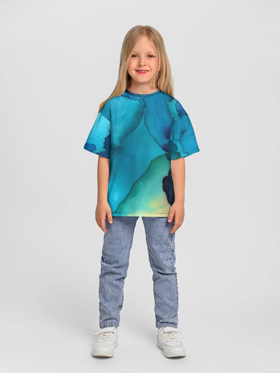 Girls' oversized cotton T-shirt