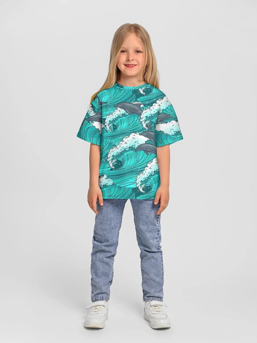 Oversized Baumwoll-T-Shirt Mädchen