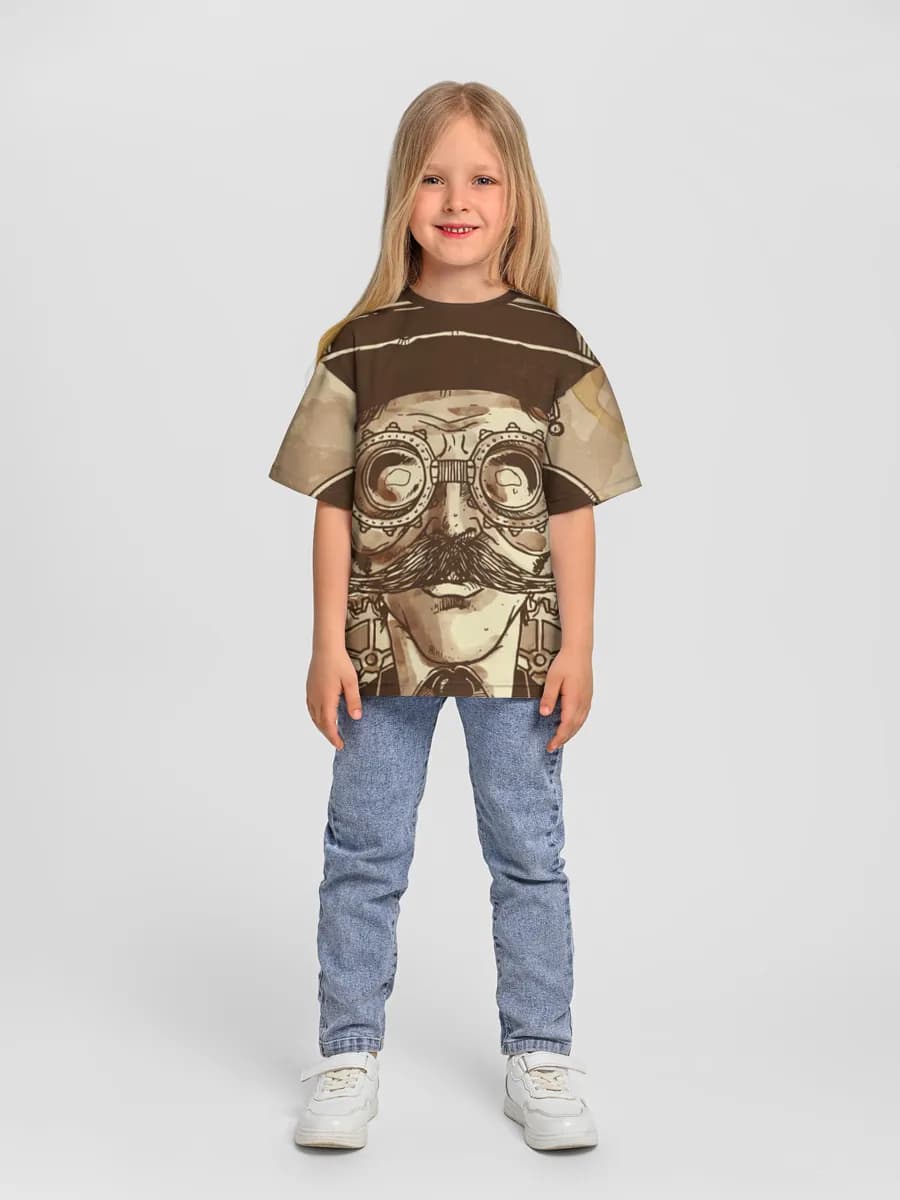 Girls' oversized cotton T-shirt