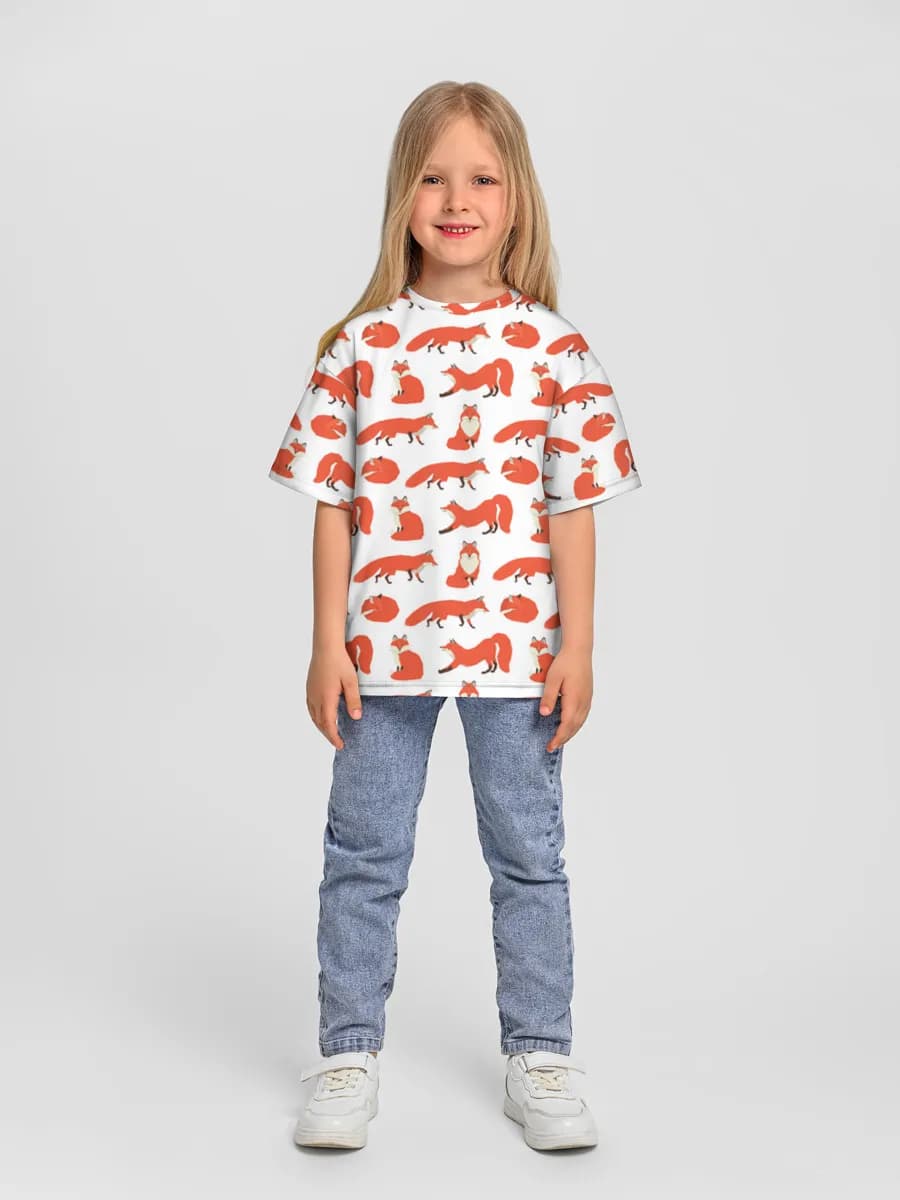 Girls' oversized cotton T-shirt