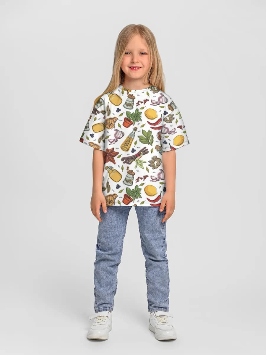 Girls' oversized cotton T-shirt