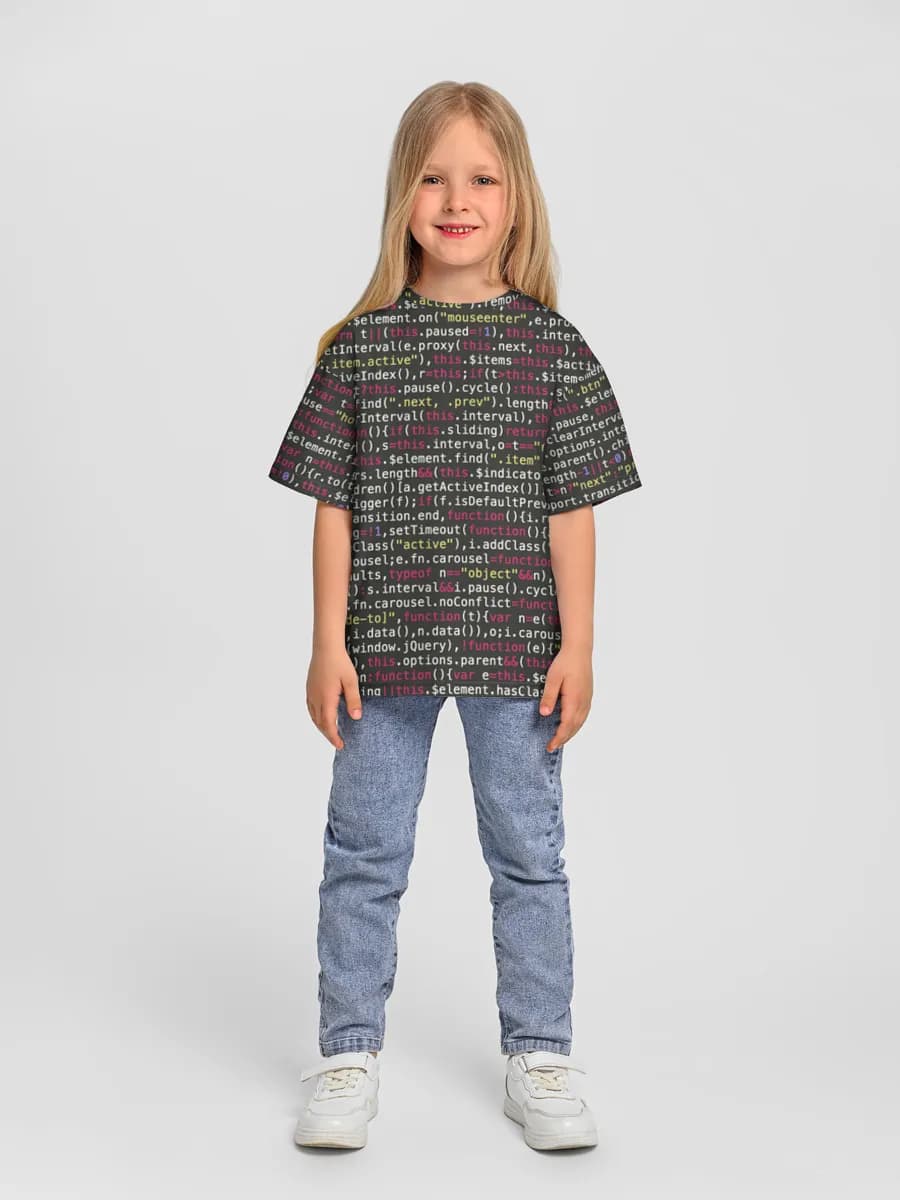 Girls' oversized cotton T-shirt