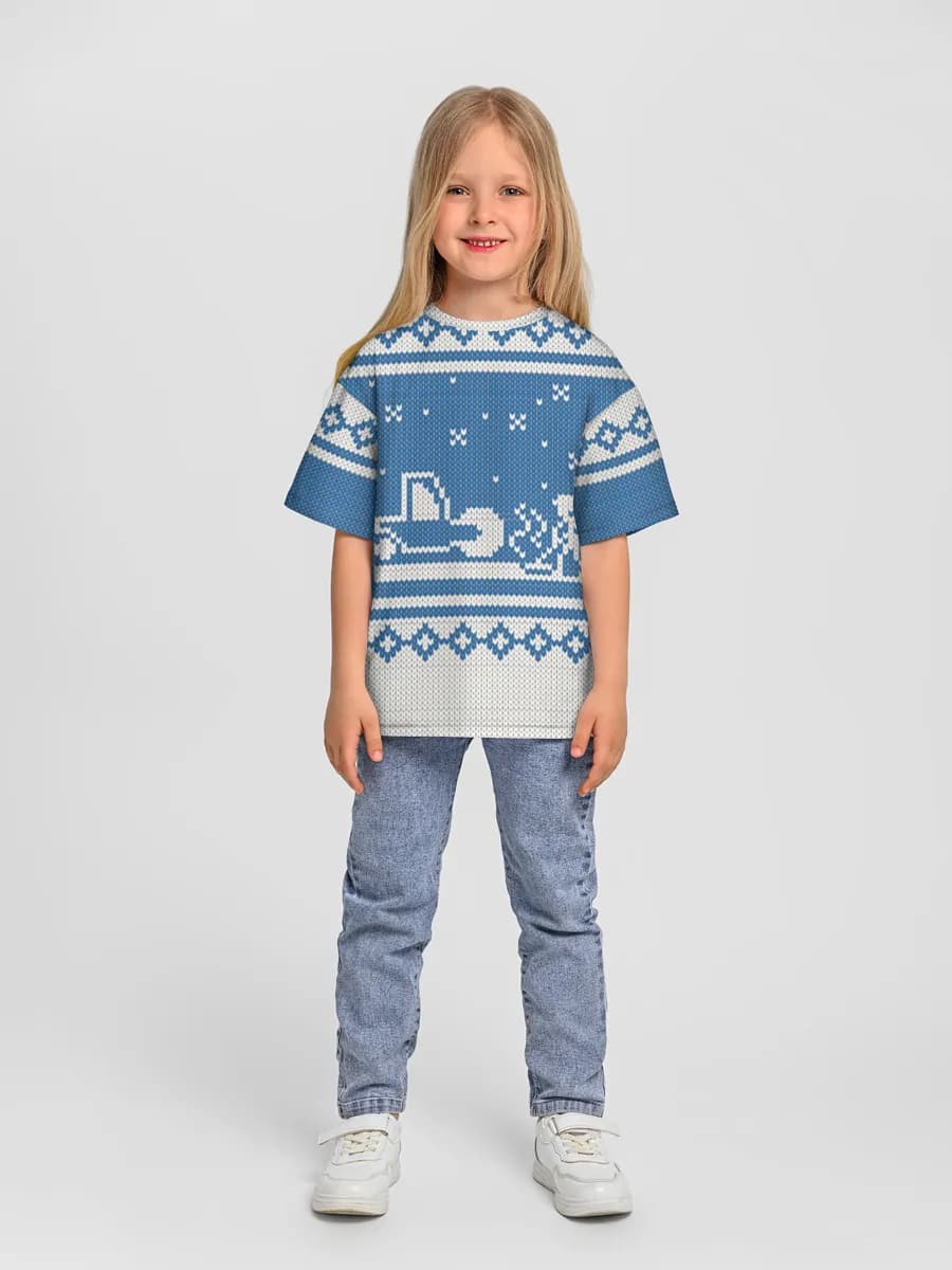 Girls' oversized cotton T-shirt