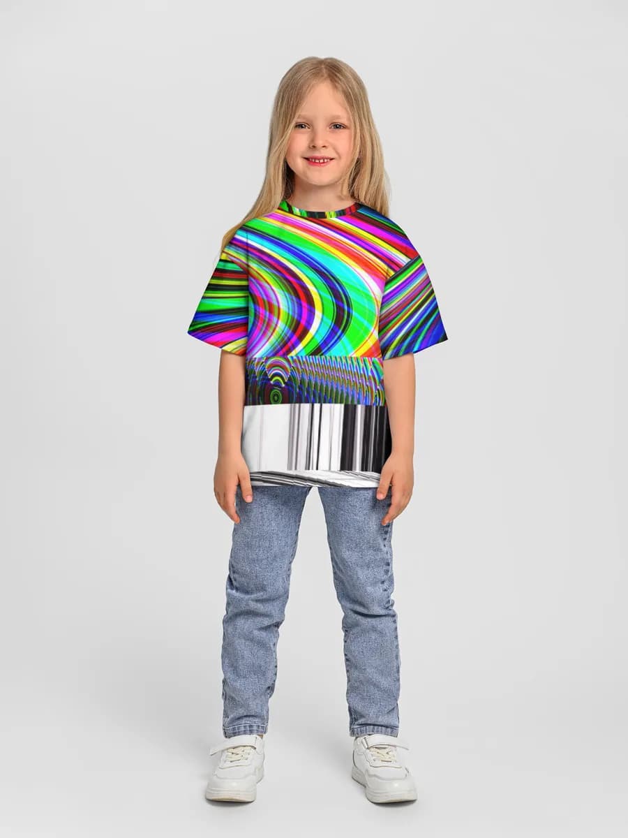 Girls' oversized cotton T-shirt