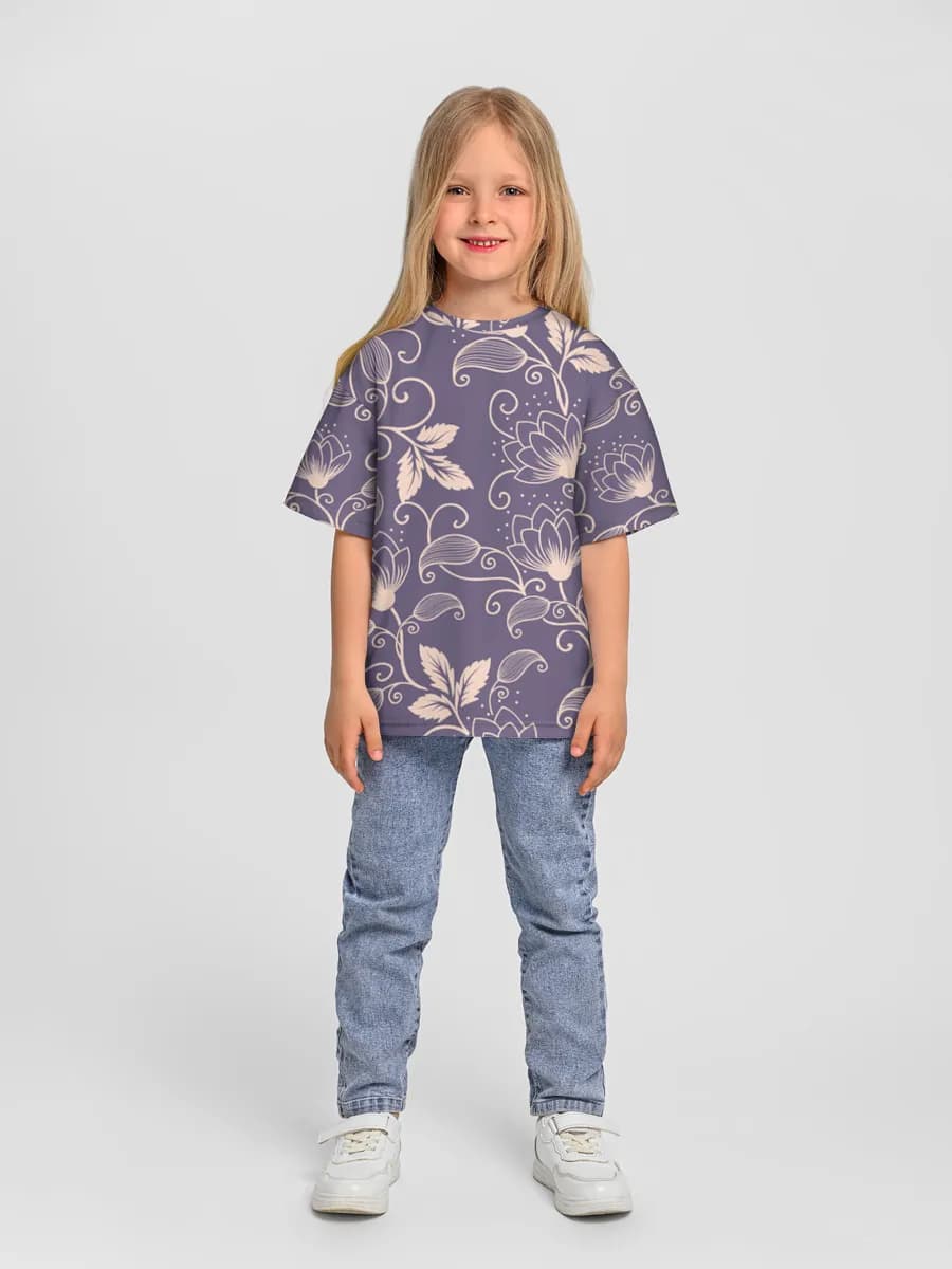 Girls' oversized cotton T-shirt