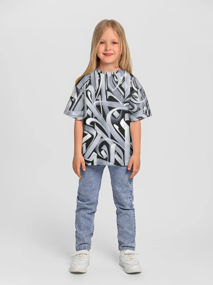 Girls' oversized cotton T-shirt