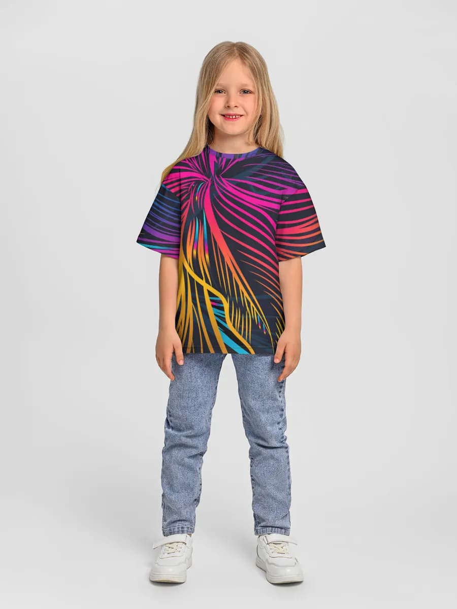 Girls' oversized cotton T-shirt