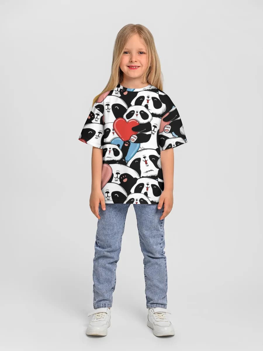 Girls' oversized cotton T-shirt