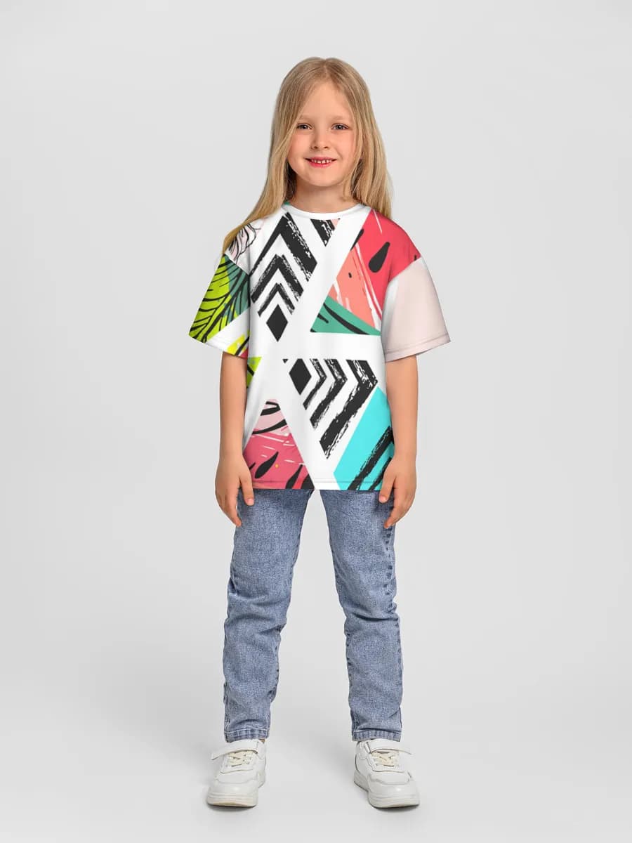 Girls' oversized cotton T-shirt