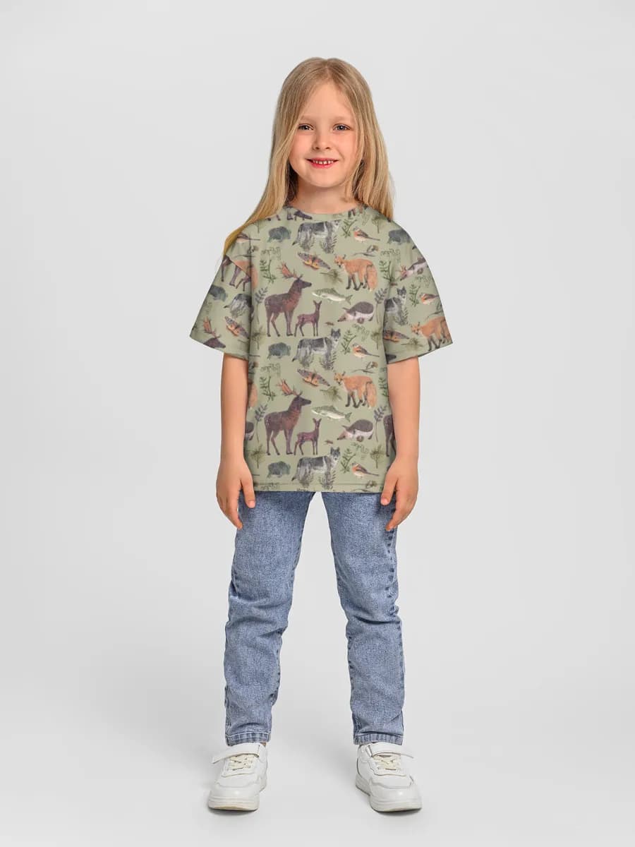 Girls' oversized cotton T-shirt