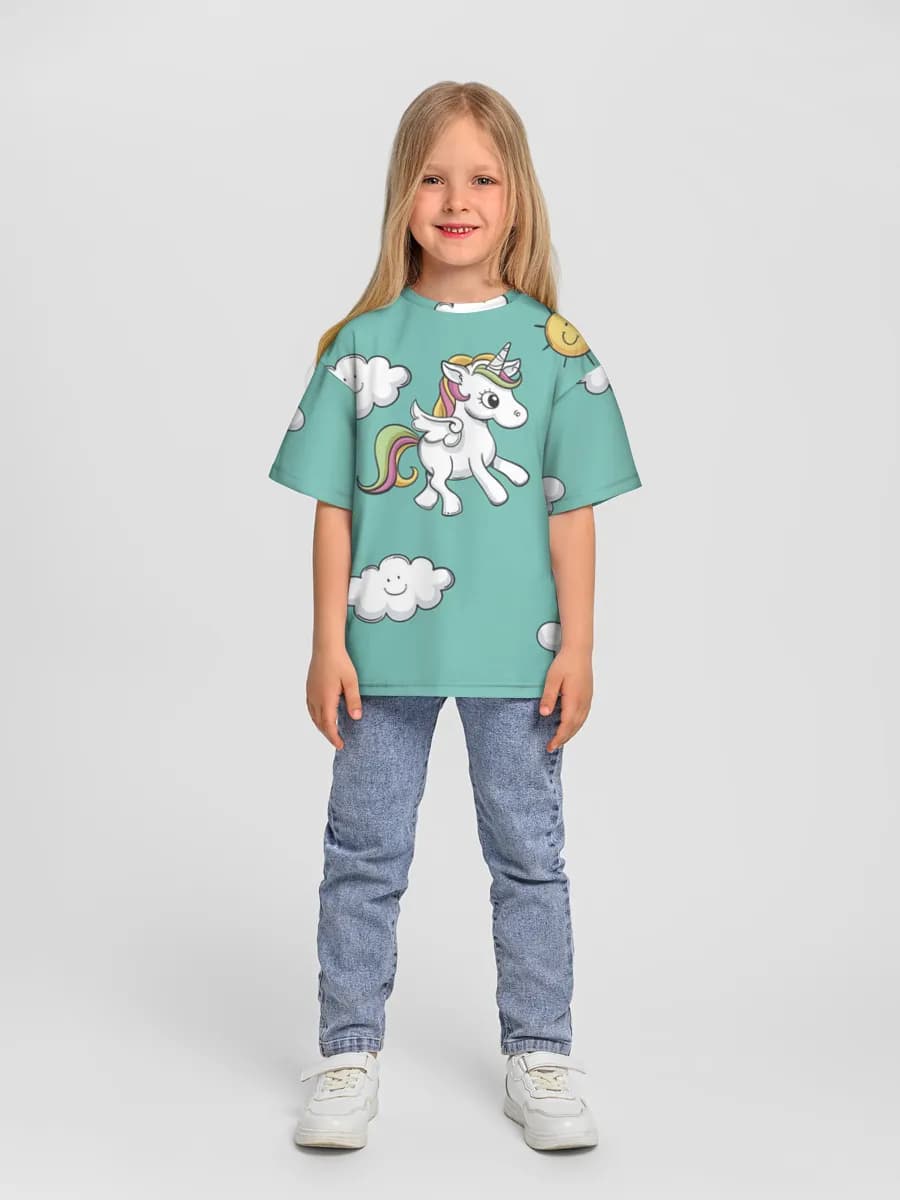 Oversized Baumwoll-T-Shirt Mädchen
