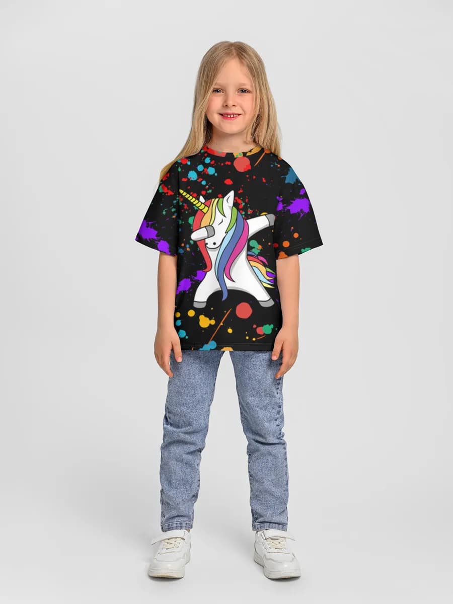 Girls' oversized cotton T-shirt