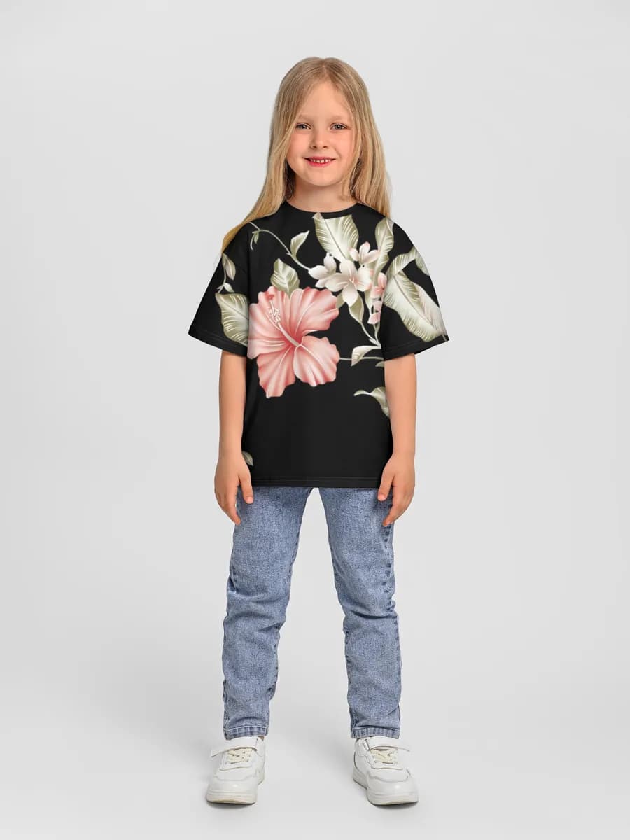 Girls' oversized cotton T-shirt