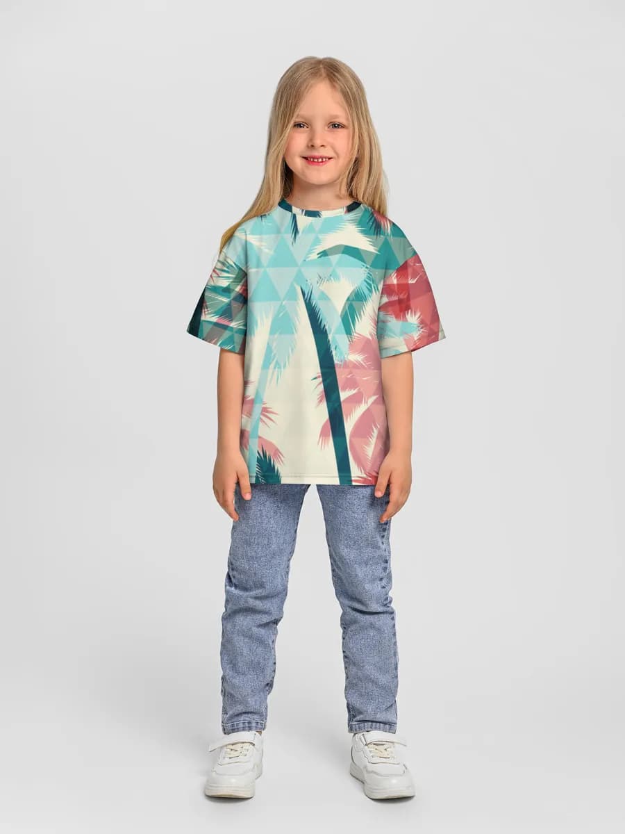 Girls' oversized cotton T-shirt