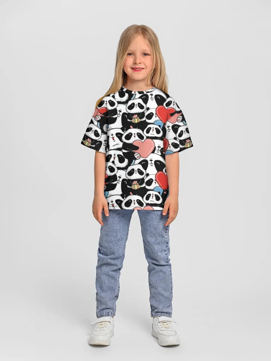 Girls' oversized cotton T-shirt