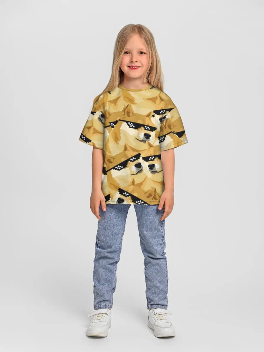 Girls' oversized cotton T-shirt
