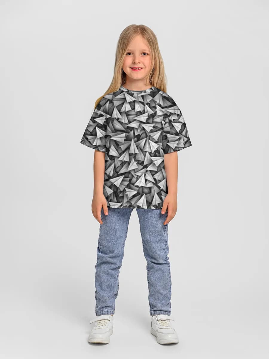Girls' oversized cotton T-shirt