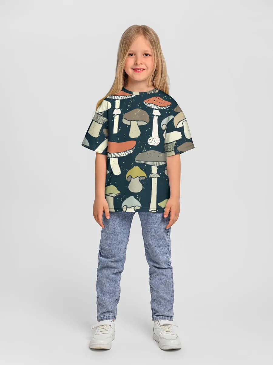 Girls' oversized cotton T-shirt