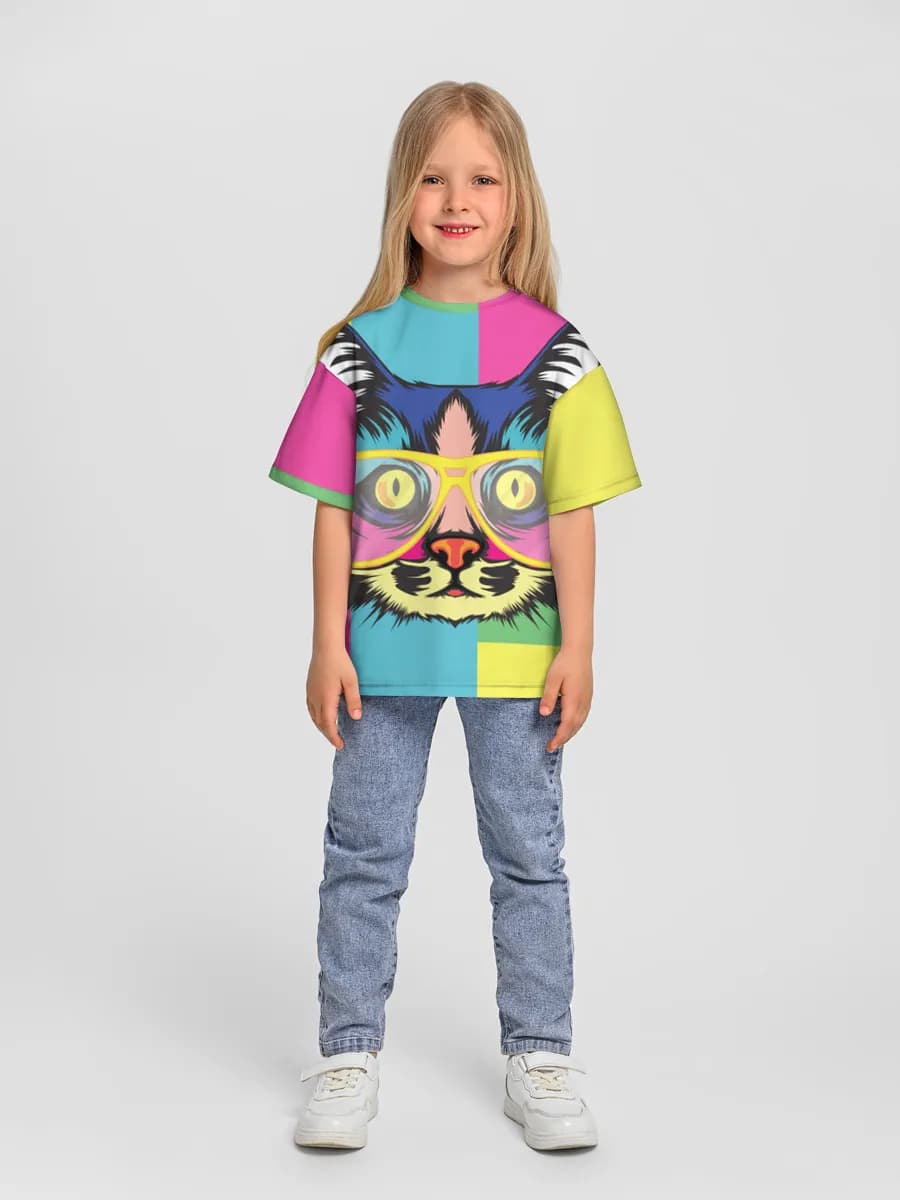 女の子 ビッグシルエット コットンTシャツ