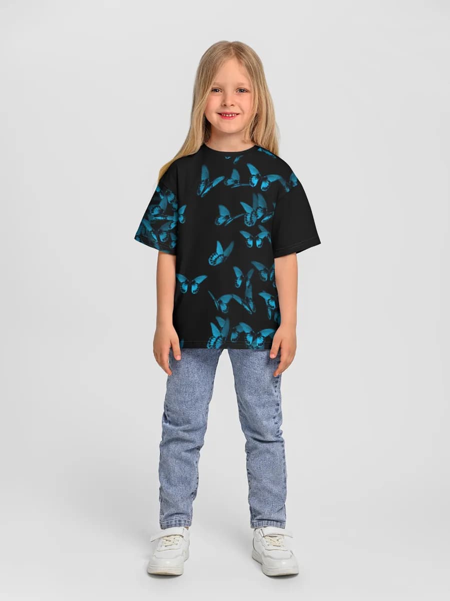 Girls' oversized cotton T-shirt