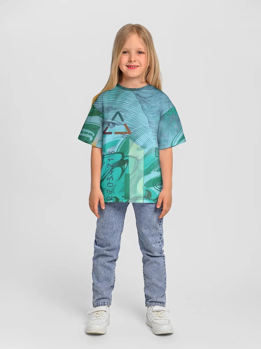 Girls' oversized cotton T-shirt