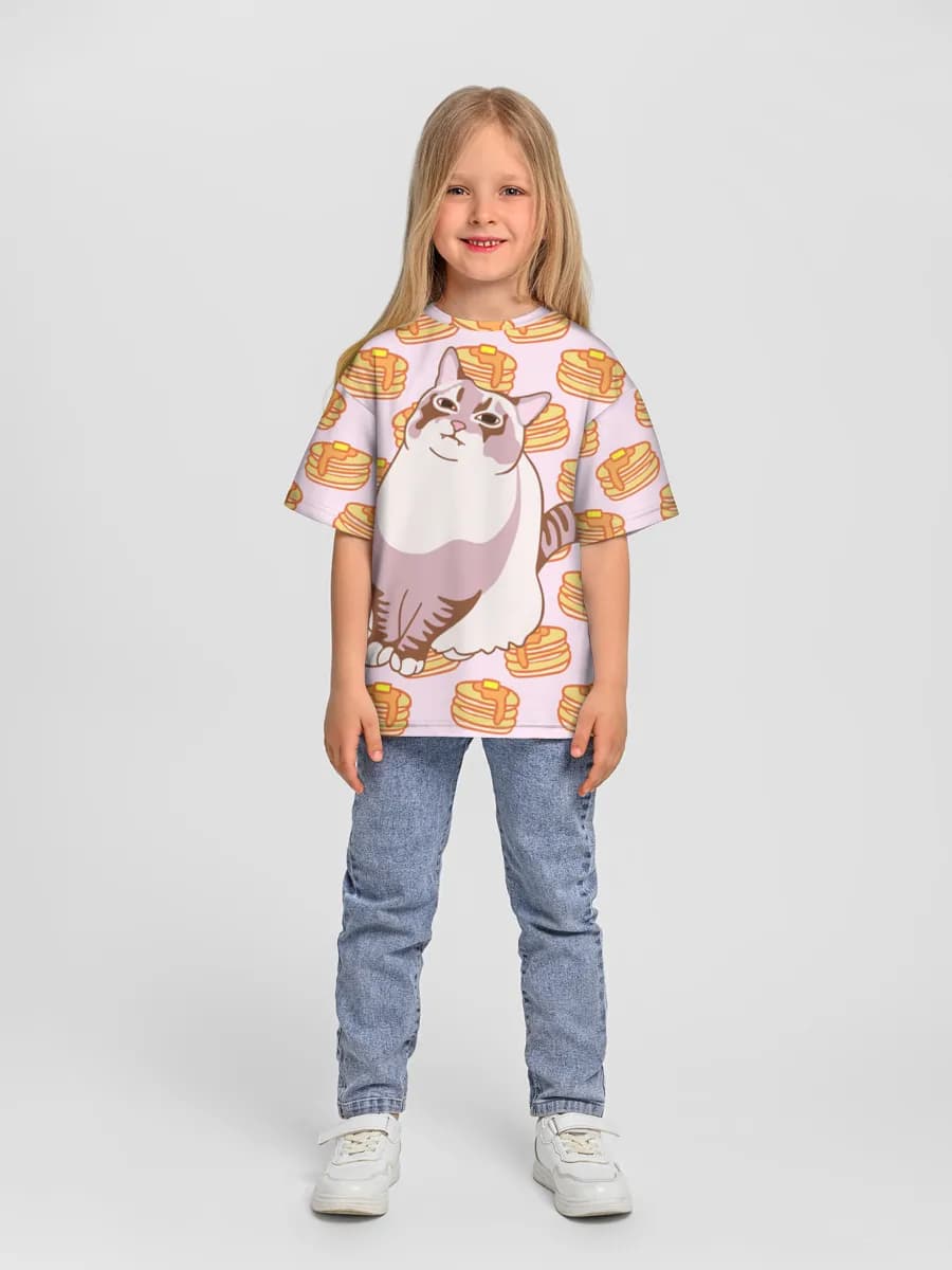 Girls' oversized cotton T-shirt