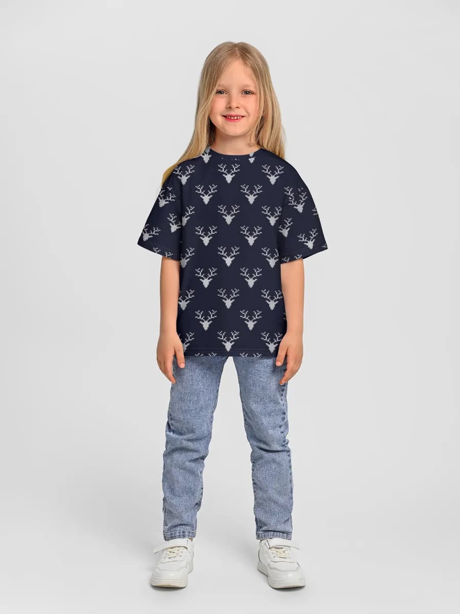 Girls' oversized cotton T-shirt