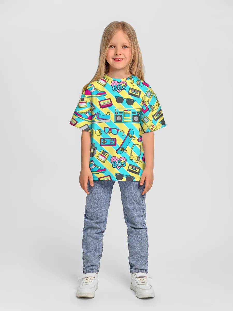 Girls' oversized cotton T-shirt
