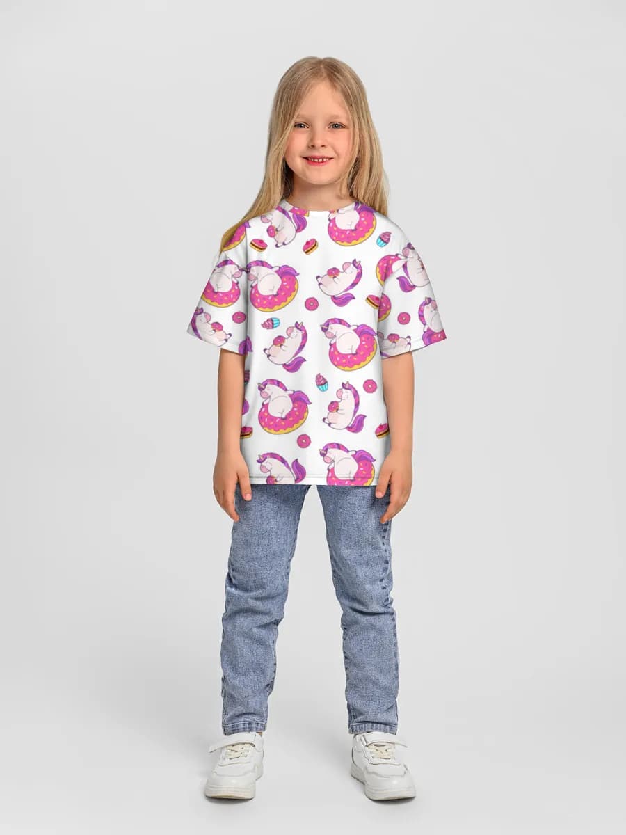 Oversized Baumwoll-T-Shirt Mädchen