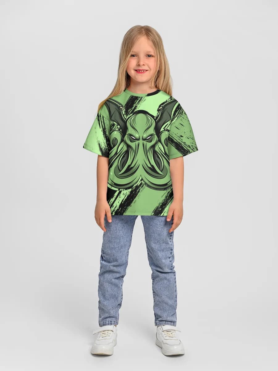 Girls' oversized cotton T-shirt