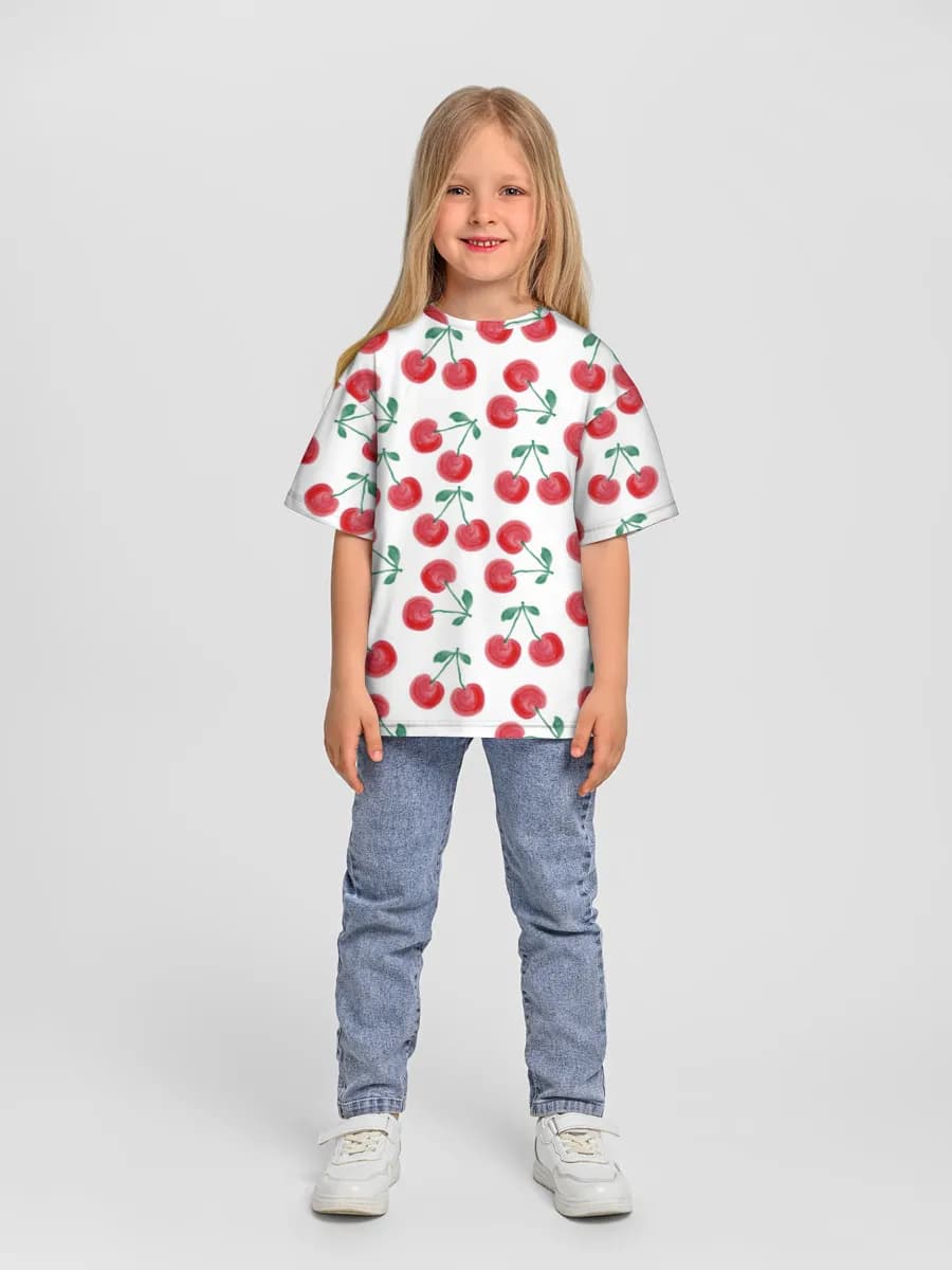 Girls' oversized cotton T-shirt