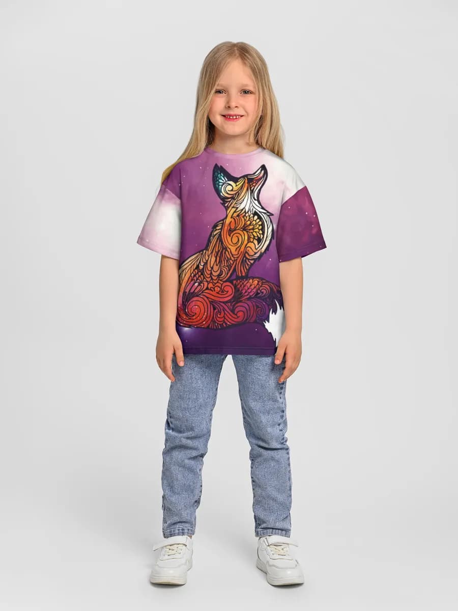 Girls' oversized cotton T-shirt
