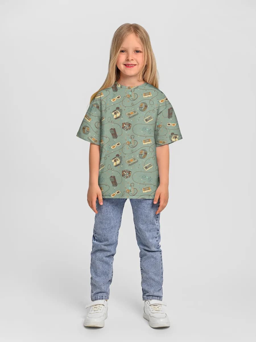 Girls' oversized cotton T-shirt