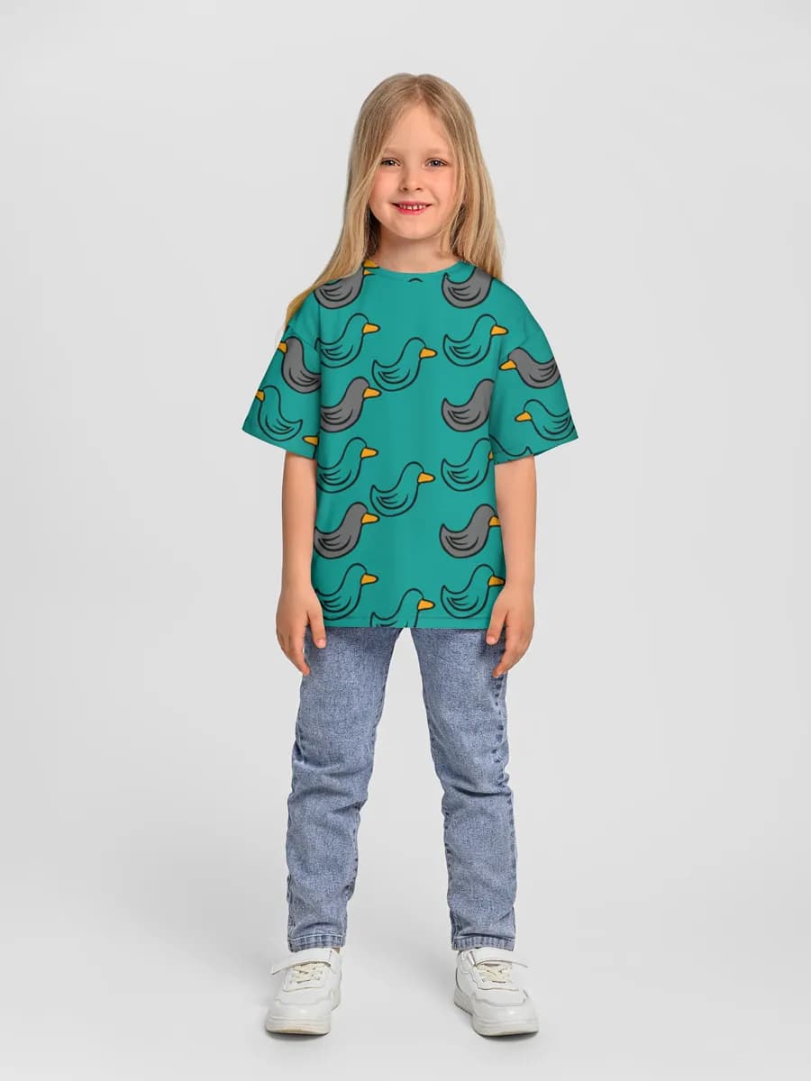 Girls' oversized cotton T-shirt