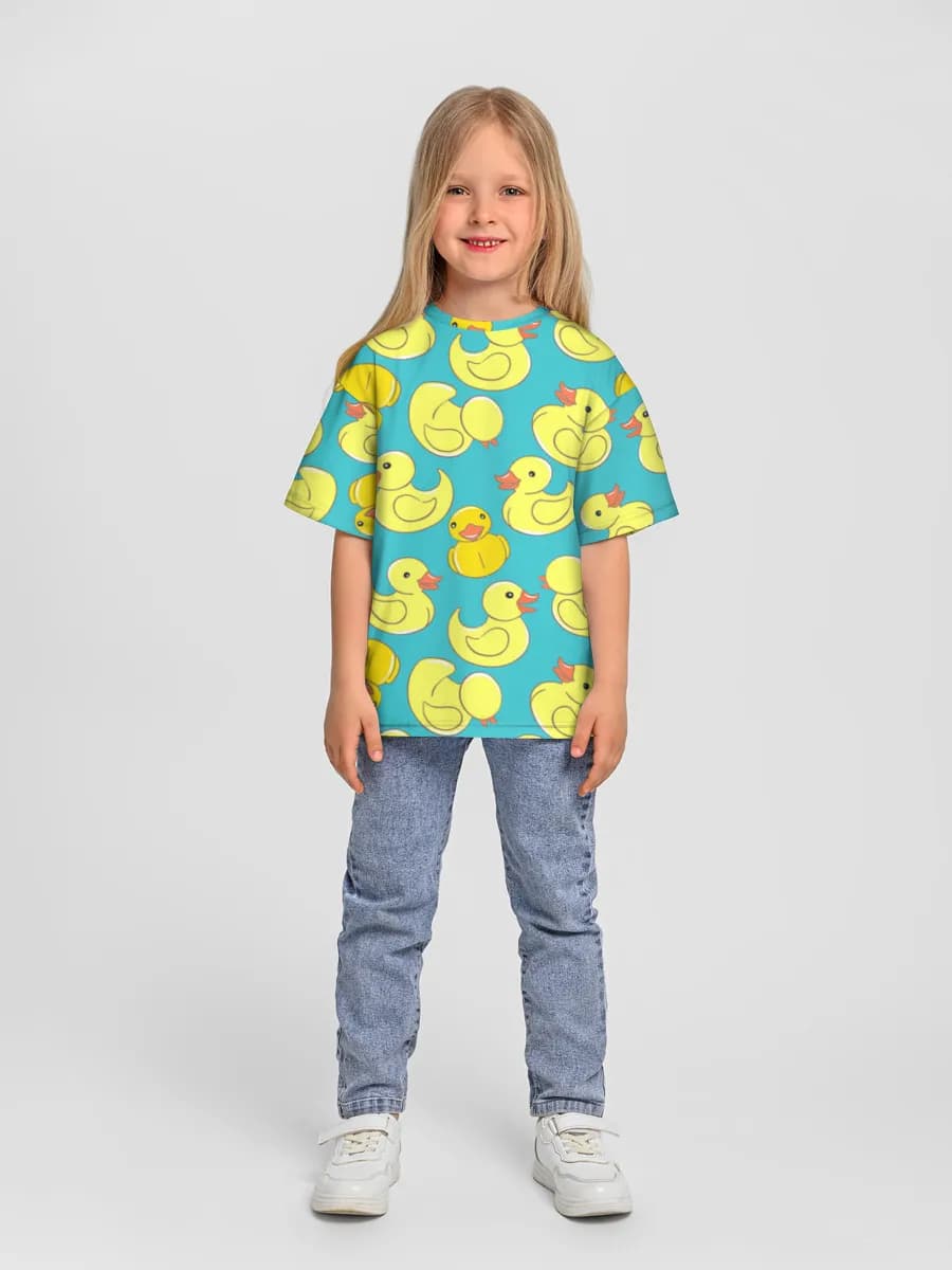 Girls' oversized cotton T-shirt