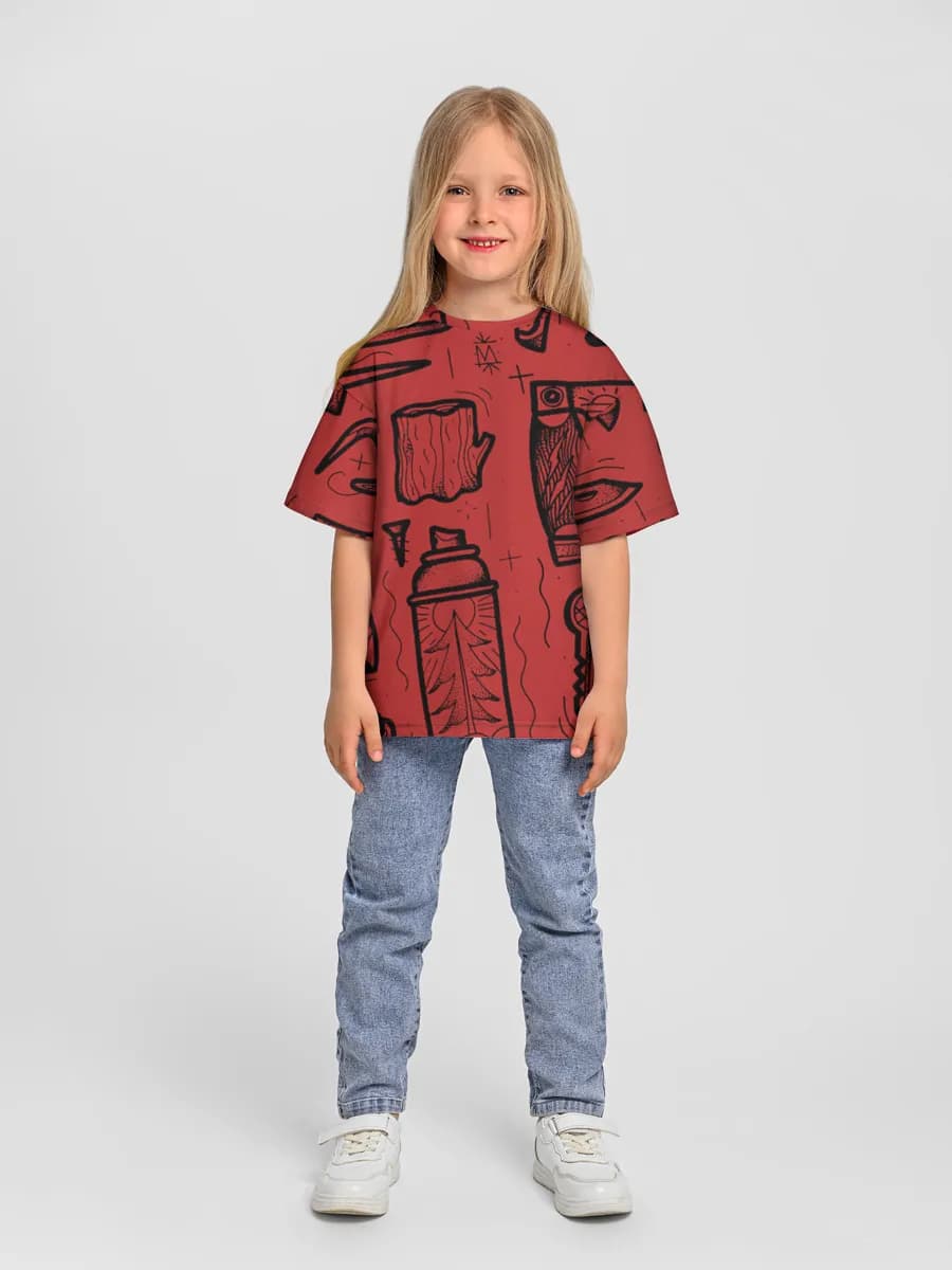 Girls' oversized cotton T-shirt
