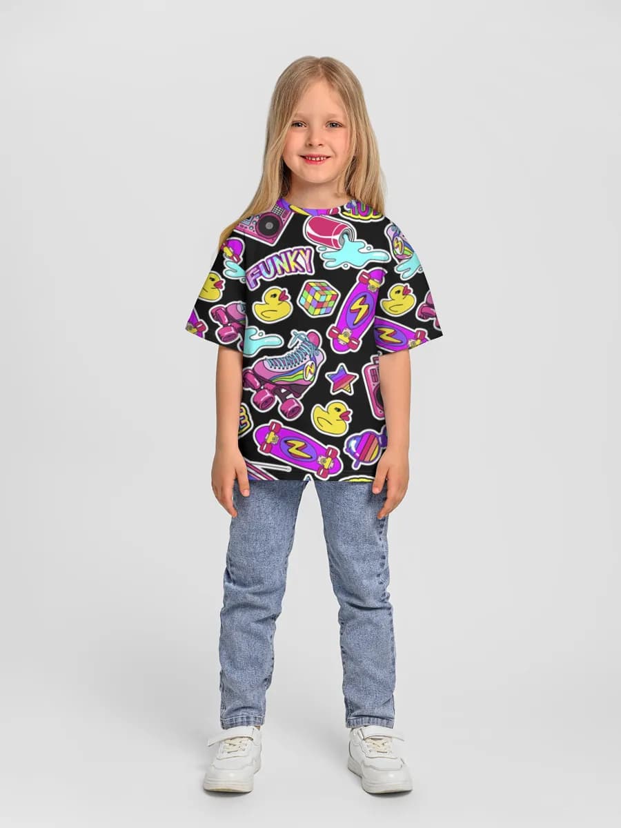 女の子 ビッグシルエット コットンTシャツ
