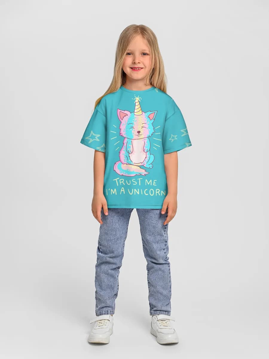 Oversized Baumwoll-T-Shirt Mädchen
