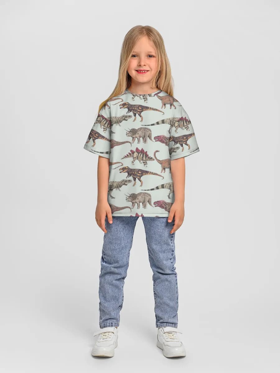 Girls' oversized cotton T-shirt