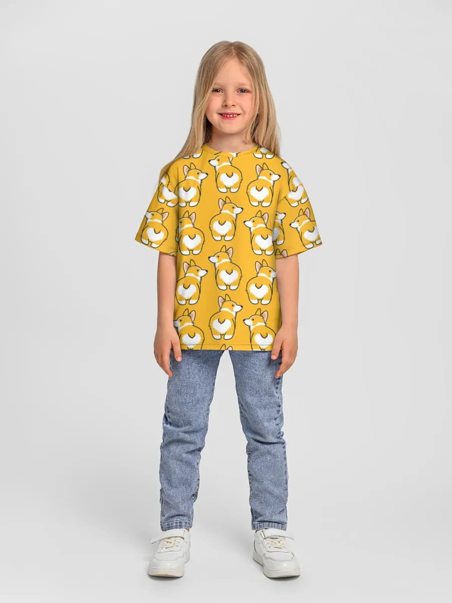 Girls' oversized cotton T-shirt