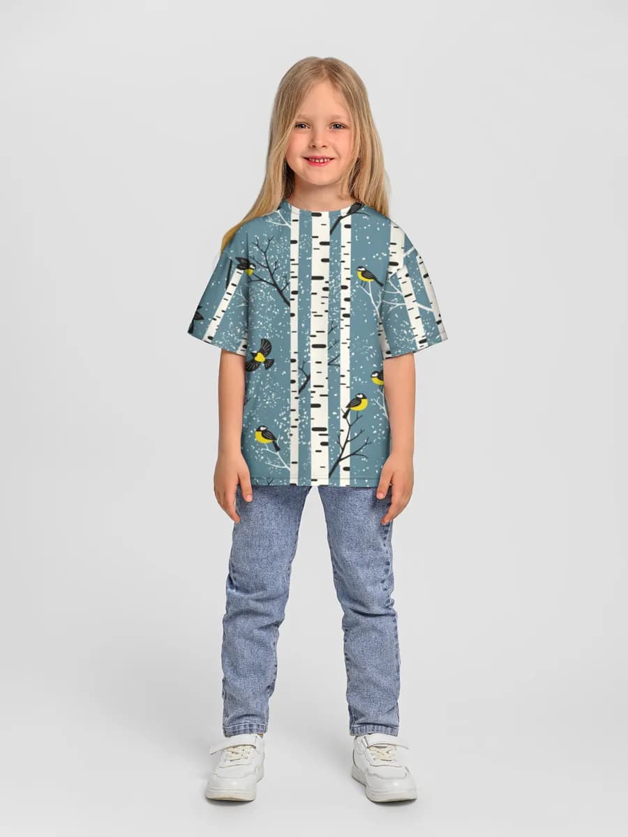 女の子 ビッグシルエット コットンTシャツ