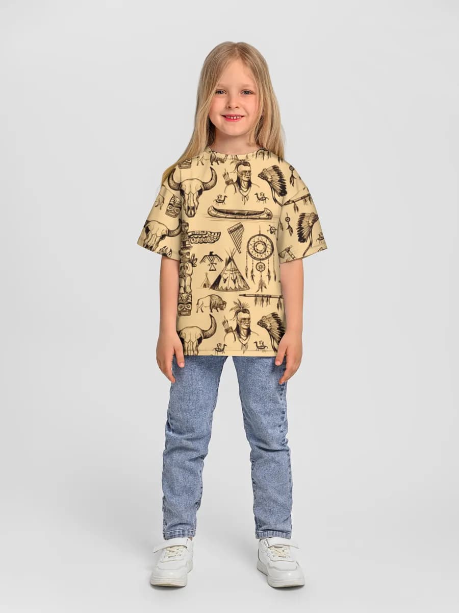 Girls' oversized cotton T-shirt