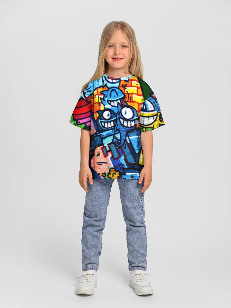 Oversized Baumwoll-T-Shirt Mädchen