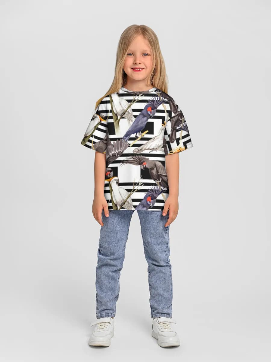 Girls' oversized cotton T-shirt