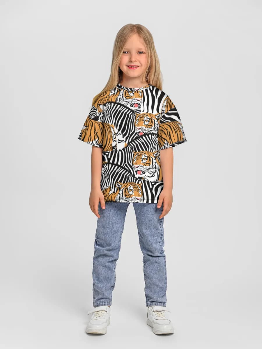 Girls' oversized cotton T-shirt